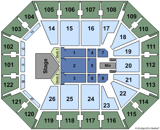 Mohegan Sun Arena - CT Usher Seating Chart