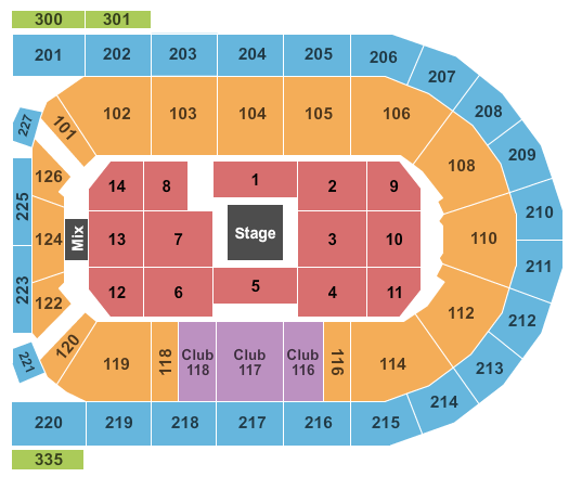 Mohegan Sun Arena at Casey Plaza CenterStage Seating Chart