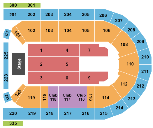 Mohegan Sun Arena at Casey Plaza Endstage-3 Seating Chart