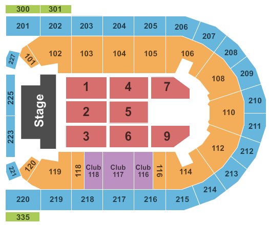 Mohegan Sun Arena at Casey Plaza Endstage 2 Seating Chart