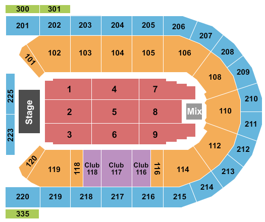 Mohegan Sun Arena at Casey Plaza Endstage 4 Seating Chart