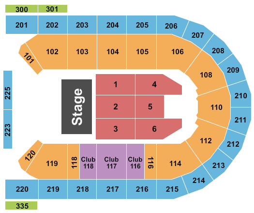 Mohegan Sun Arena at Casey Plaza Endstage 5 Seating Chart