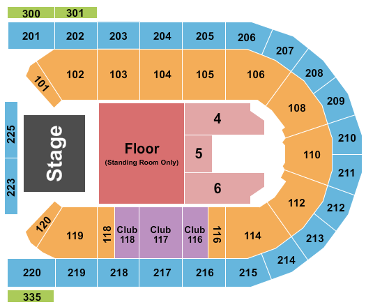 Mohegan Sun Arena at Casey Plaza Endstage Pit Seating Chart