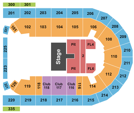Mohegan Sun Arena at Casey Plaza Justin Moore Seating Chart