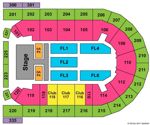 Mohegan Sun Arena at Casey Plaza Rascal Flatts Seating Chart