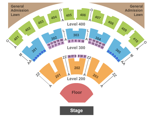 seating chart for Budweiser Stage - Toronto - End Stage GA - eventticketscenter.com
