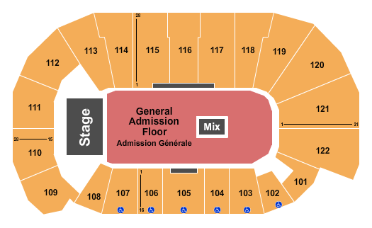 Avenir Centre Endstage GA Floor Seating Chart