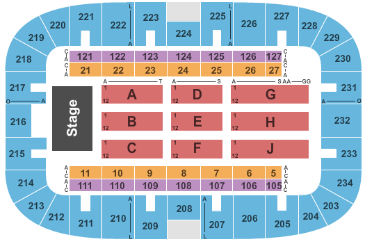 Monroe Civic Center Arena Endstage Seating Chart