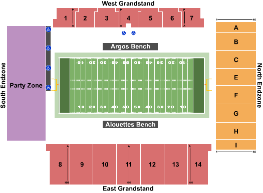 Croix-Bleue Medavie Stadium Football Seating Chart