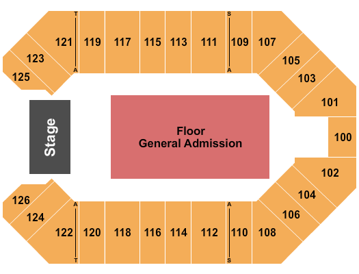 Montgomery County Fairgrounds - Conroe End Stage GA Floor Seating Chart
