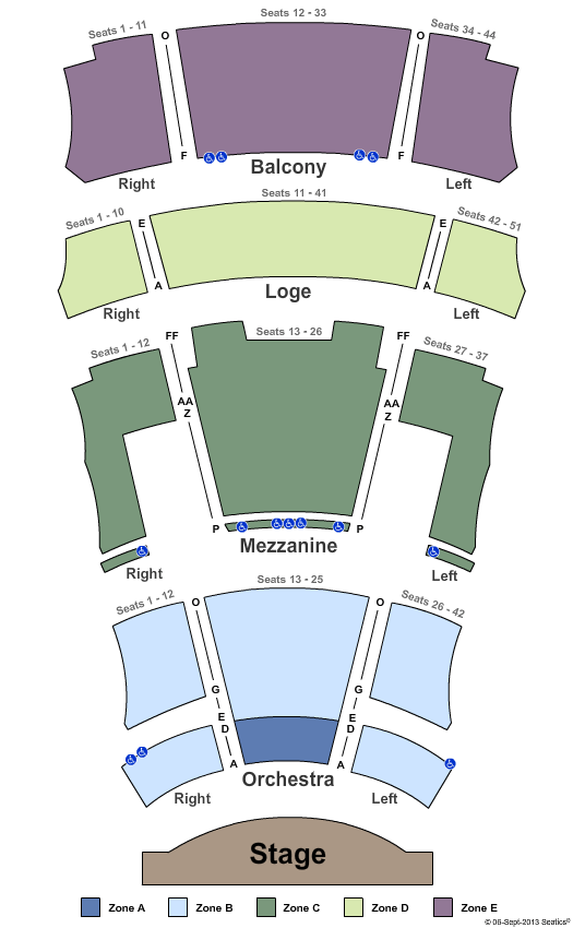 Montgomery Performing Arts Centre End Stage Zone Seating Chart