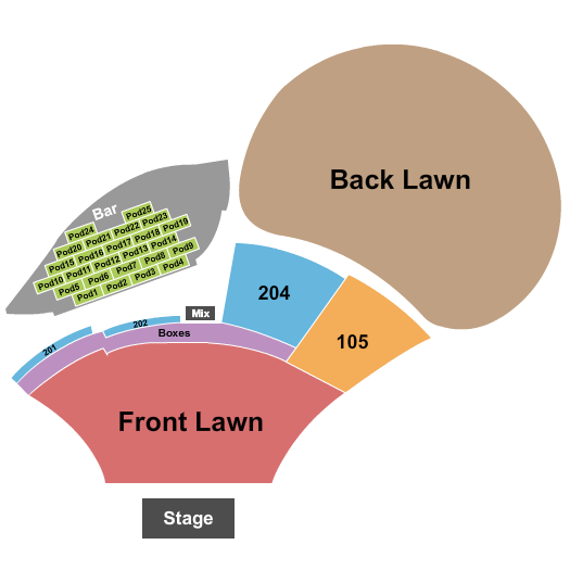Moody Amphitheater Endstage Back & Front Lawn Seating Chart