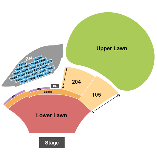 Moody Amphitheater Endstage Lower & Upper Lawn Seating Chart