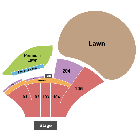 Moody Amphitheater Endstage Prem & Res Lawn Seating Chart