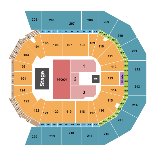 Moody Center ATX Endstage Floor & 1-3 Seating Chart