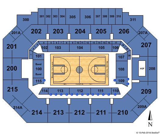 Moody Coliseum Basketball - All GA Seating Chart