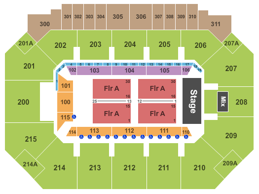 Moody Coliseum End Stage Seating Chart