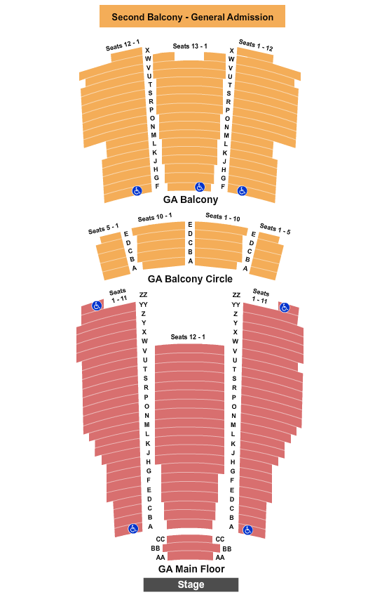 Moore Theatre - WA GA Floor Ga Balc Seating Chart