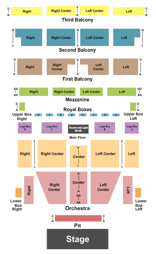 Morris Performing Arts Center Endstage 2 Pit Seating Chart