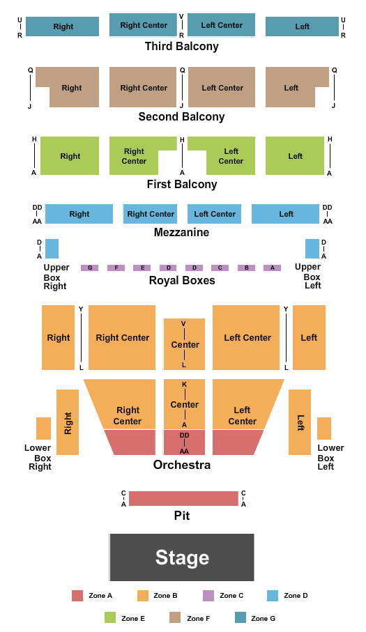 Morris Performing Arts Center Seating Map