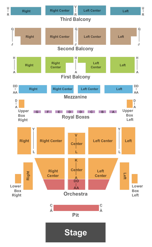 Morris Performing Arts Center Seating Map
