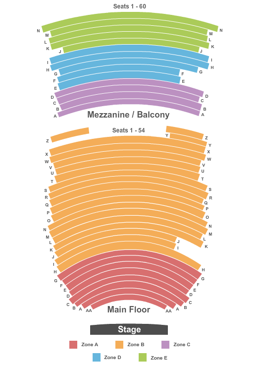 Morrison Center For The Performing Arts End Stage No Pit Zone Seating Chart