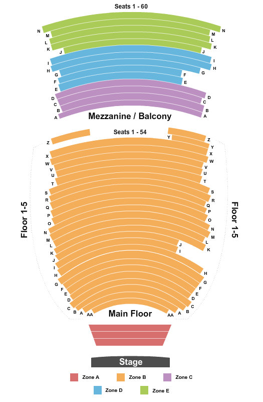 Morrison Center For The Performing Arts Endstage Int Zone Seating Chart
