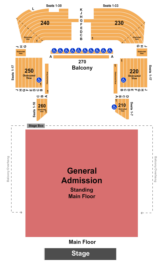 Motorcity Casino Hotel End Stage GA Floor Seating Chart
