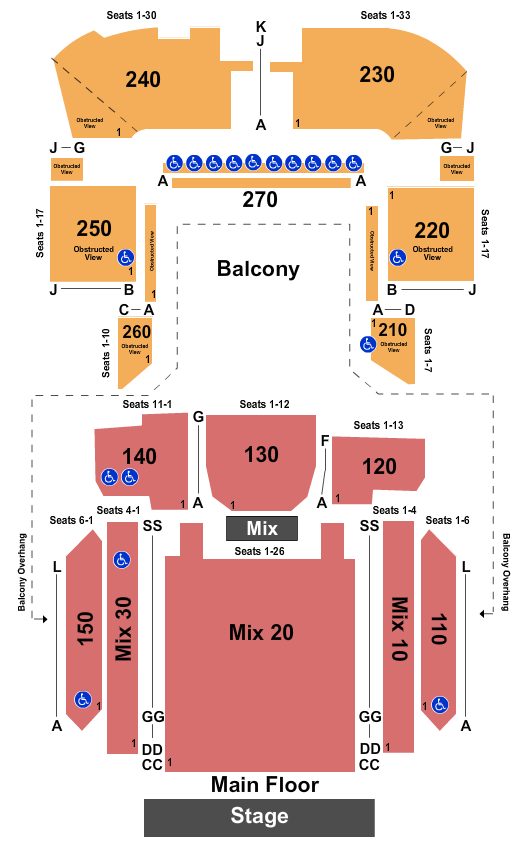 Motorcity Casino Hotel End Stage Seating Chart