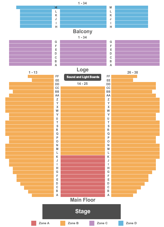 Mount Baker Theatre End Stage Zone Seating Chart