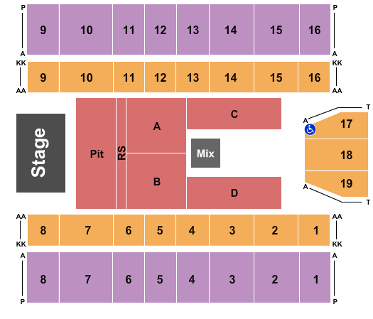 Marshall Health Network Arena Endstage GA Pit Seating Chart
