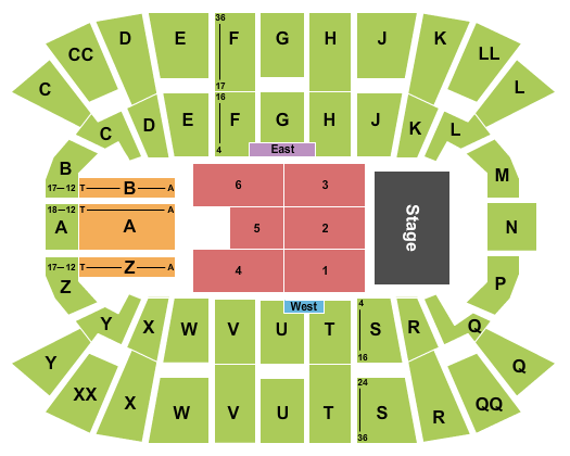 Mullins Center Endstage Seating Chart