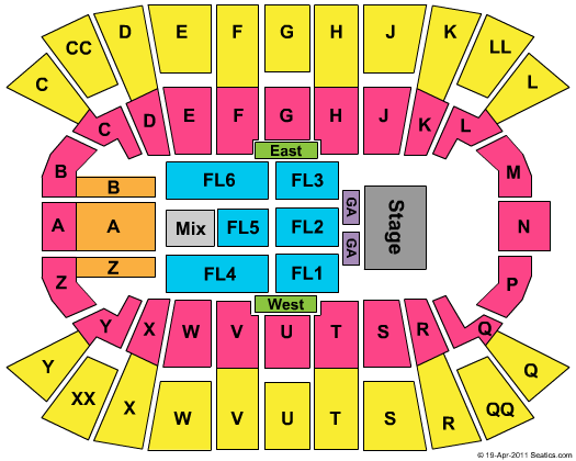 Mullins Center New End Stage Seating Chart