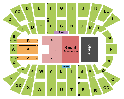 Mullins Center Seating Chart