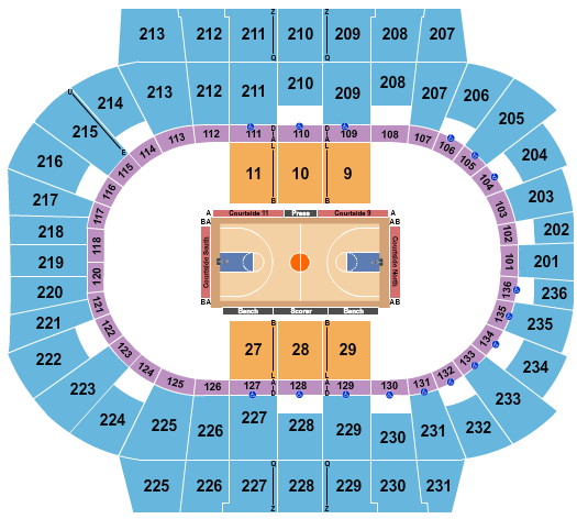 Municipal Auditorium Arena - Kansas City Basketball 3 Seating Chart
