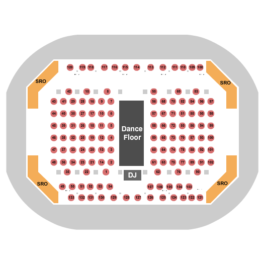 Municipal Auditorium Arena - Kansas City Endstage Dance Floor Seating Chart