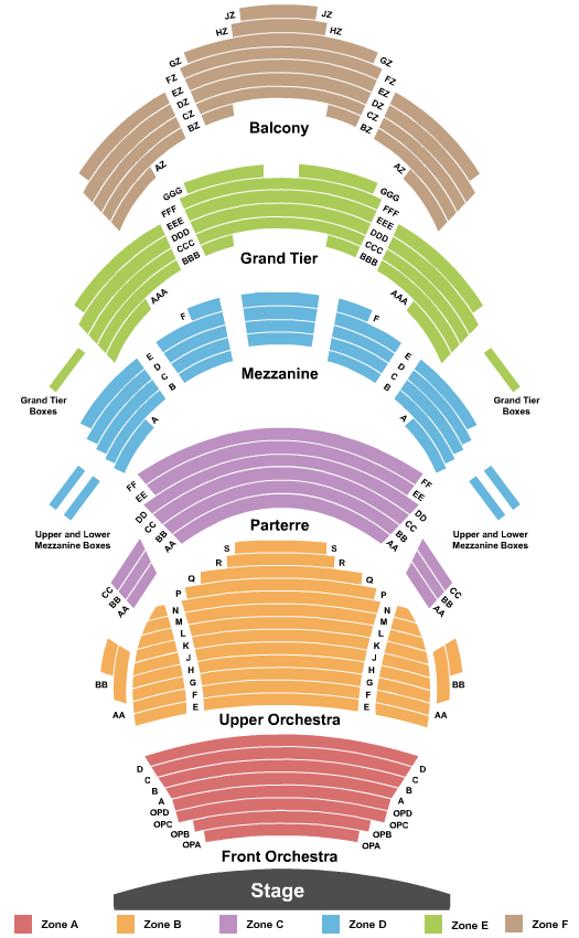 Muriel Kauffman Theatre - Kauffman Center for the Performing Arts Seating Map