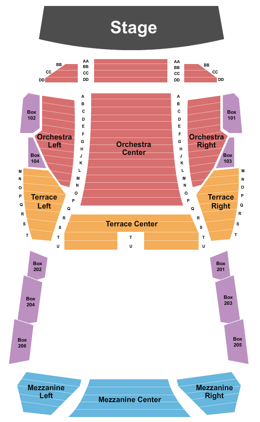 Musco Center for the Arts - Chapman University End Stage Seating Chart