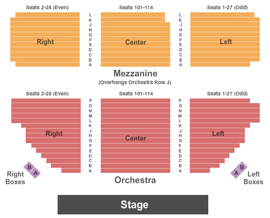 Music Box Theatre - NY End Stage Seating Chart