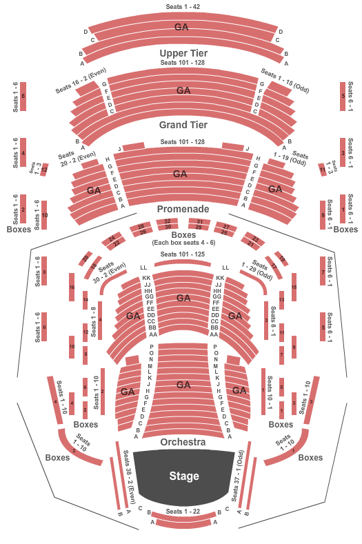 Music Center At Strathmore Endstage GA Seating Chart