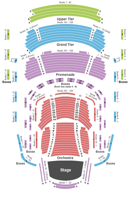 Music Center At Strathmore End Stage Seating Chart