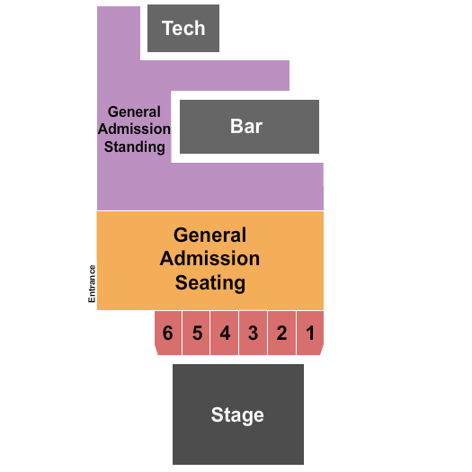 Music Farm - Charleston GA Standing/Seating & Table Seating Chart