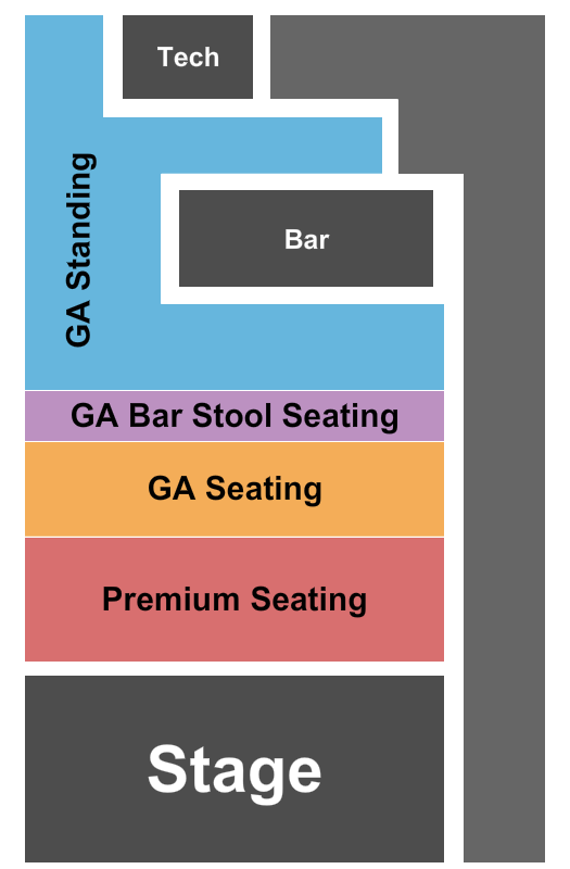 Music Farm - Charleston Premium/Seated/Barstool/Standing Seating Chart