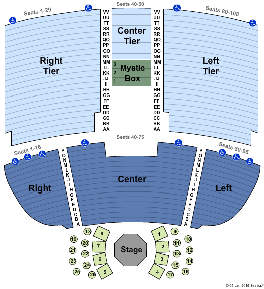 Mystic Lake Showroom MMA Seating Chart