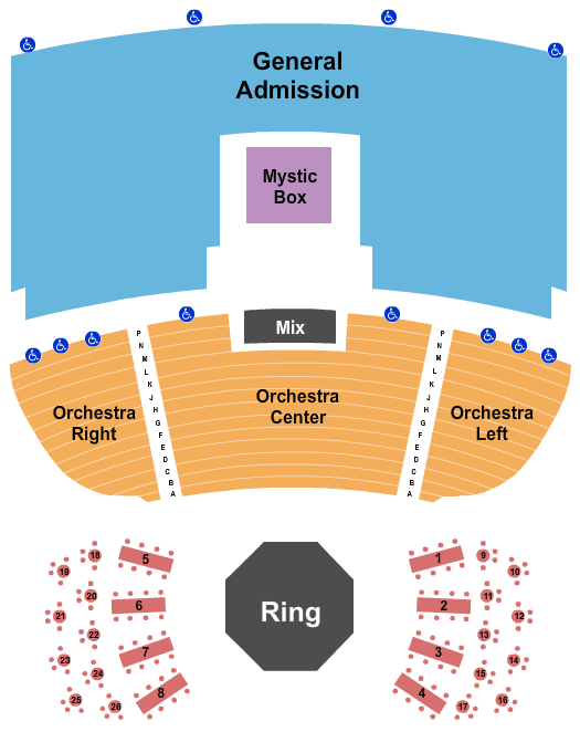 Mystic Lake Showroom Mixed Martial Arts Seating Chart