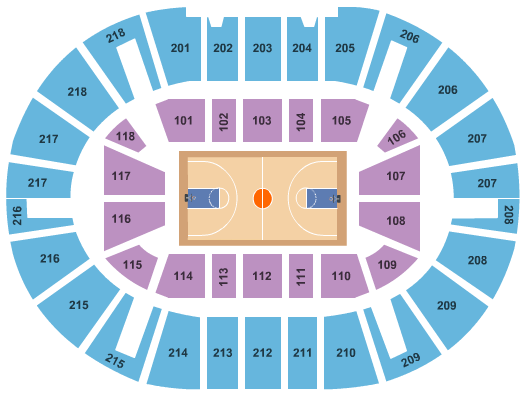NIU Convocation Center Basketball Seating Chart