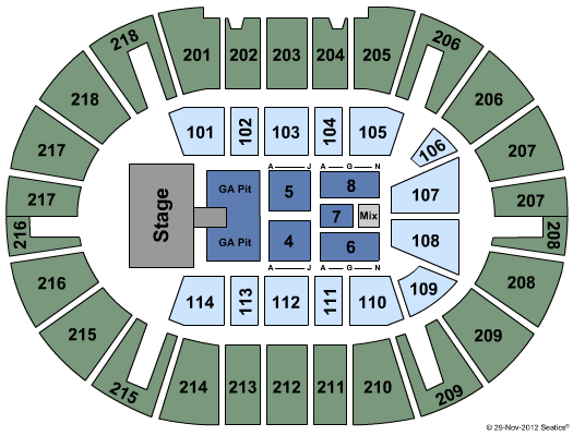 NIU Convocation Center Miranda Lambert Seating Chart