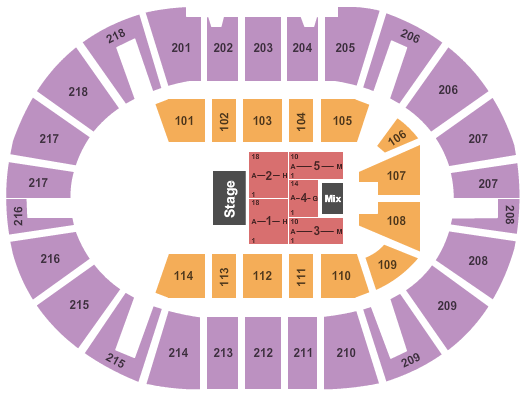 NIU Convocation Center Small End Stage Seating Chart