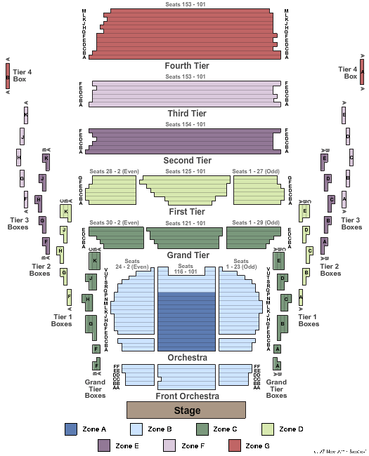 New Jersey Performing Arts Center - Prudential Hall Endstage Int Zone Seating Chart