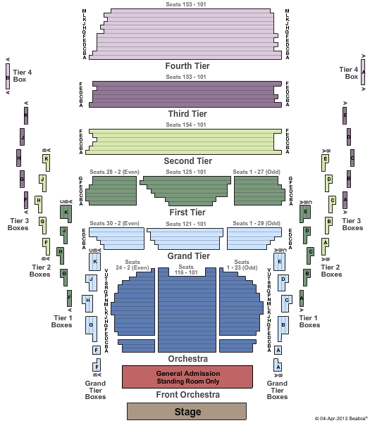 New Jersey Performing Arts Center - Prudential Hall Endstage - GA Pit Seating Chart